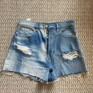 Pacsun Trendy Jean Shorts High Rise Buttons High Waist Girls Women's Summer